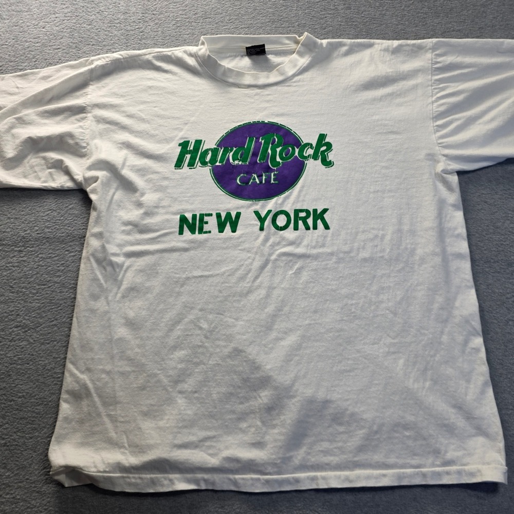 Vintage Hard Rock Cafe New York T-Shirt Men XL White Graphic Tee Saad Collection
